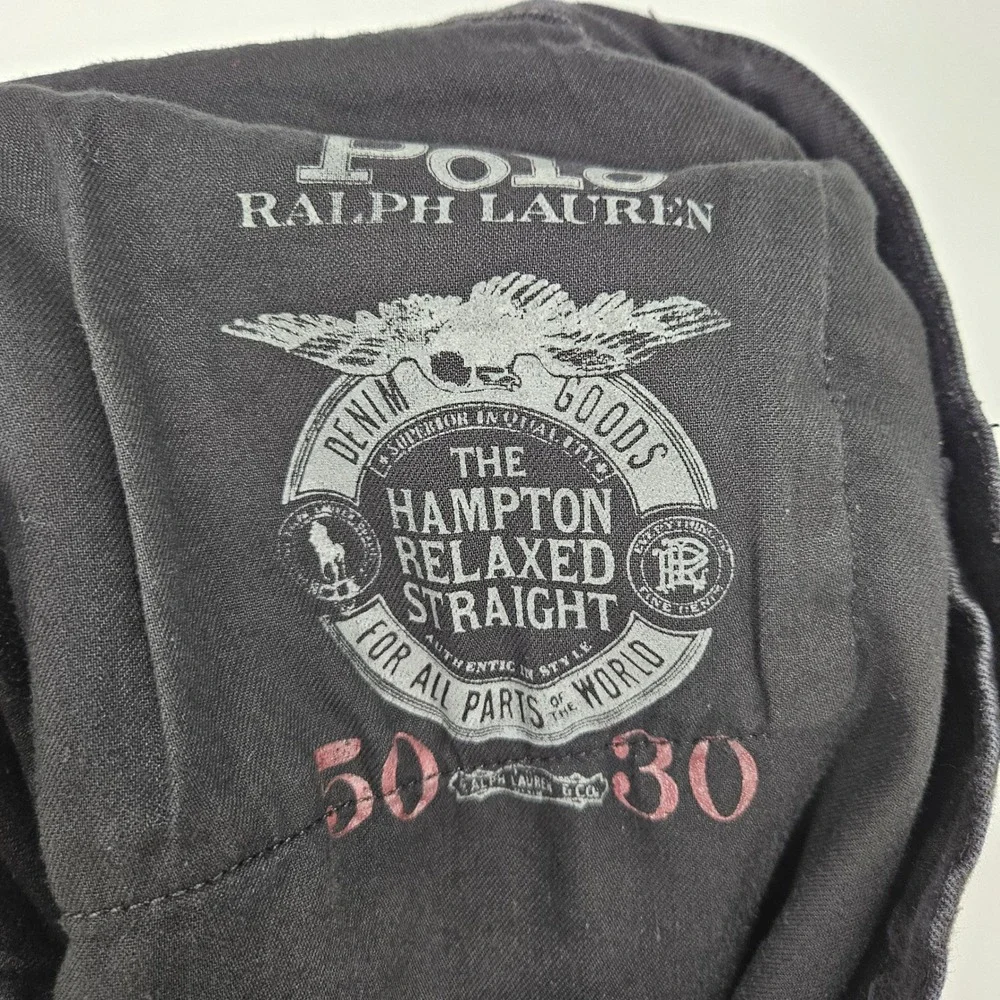 Polo Ralph Lauren Jeans Mens 50 x‎ 30 Hampton Relaxed Straight Casual Black